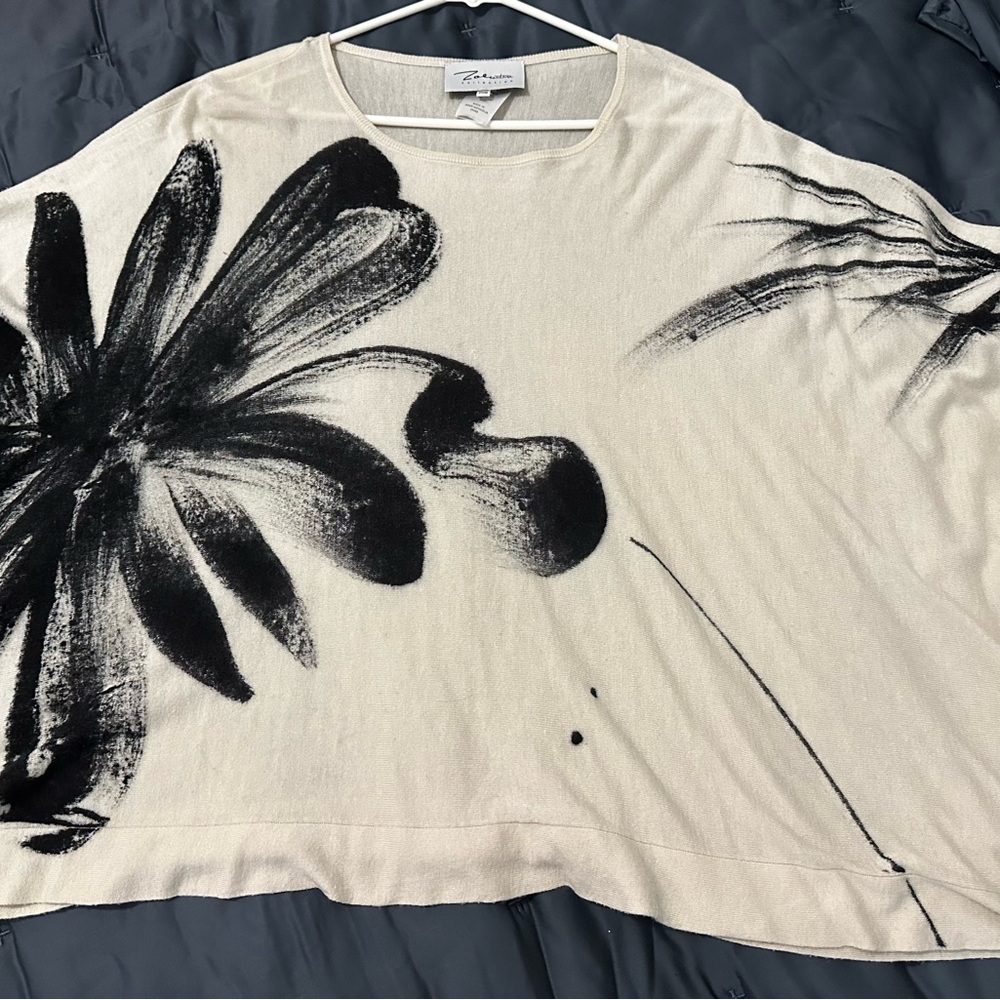 Chic Black Floral Women's Blouse